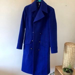 Free People Cobalt Blue Trench Coat